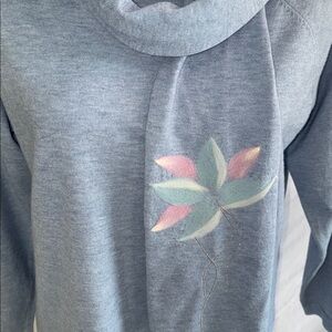 Mila Milano Blue Long Sleeve sweater with Scarf